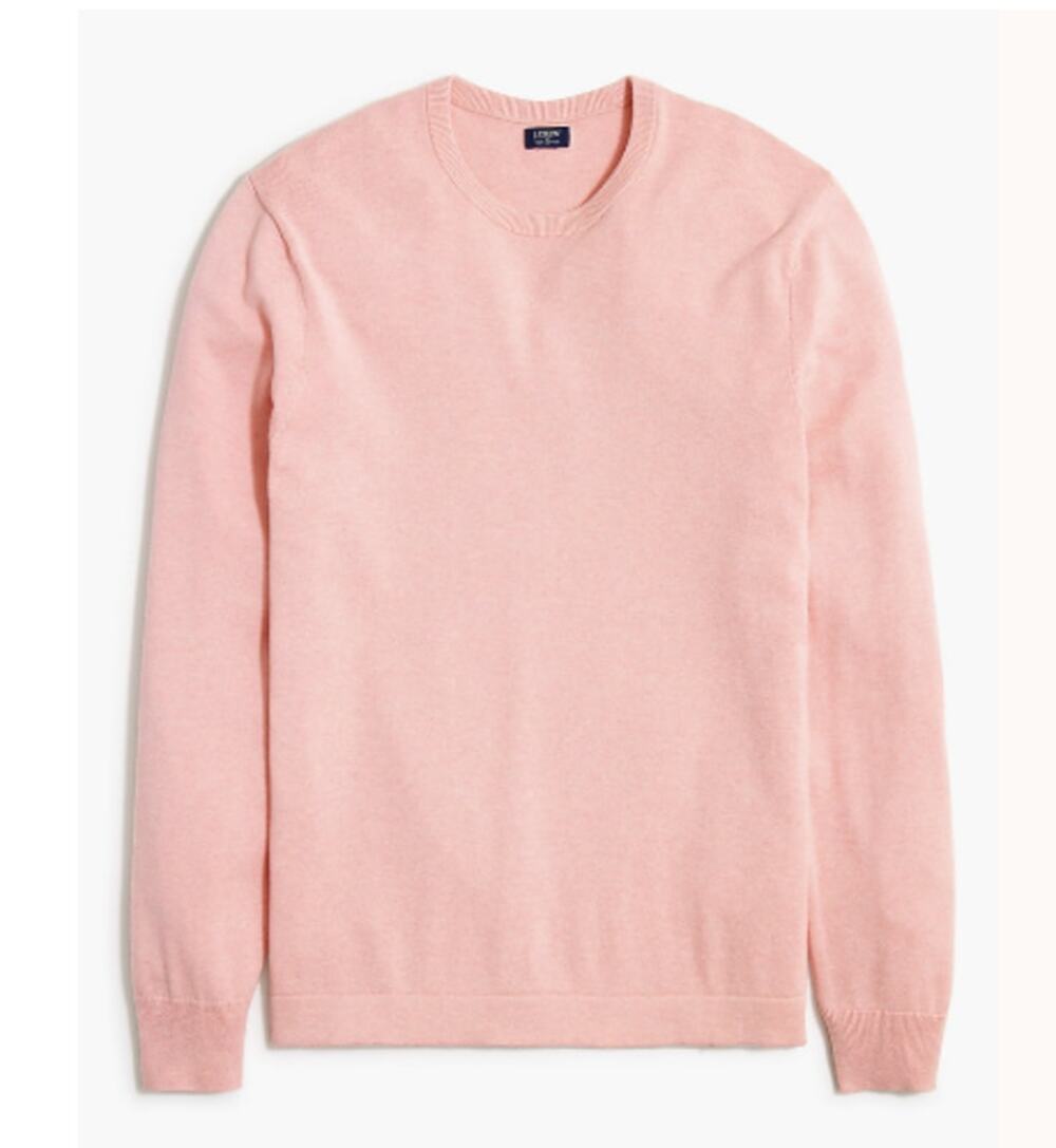 J. Crew Cotton Crewneck Sweater-Tee Heather Pink Size Medium NWT